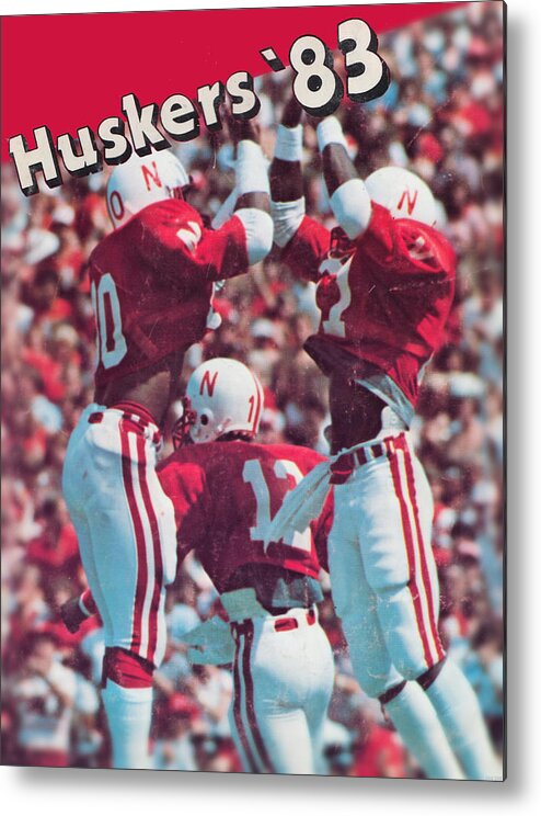 Huskers Metal Print featuring the mixed media 1983 Nebraska Cornhuskers by Row One Brand