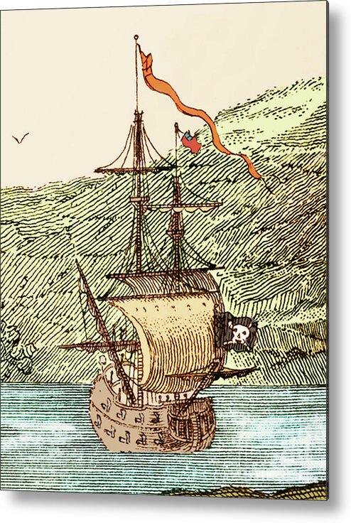 18th Metal Print featuring the photograph Blackbeard's Pirate Ship, Queen Anne's Revenge #2 by Science Source