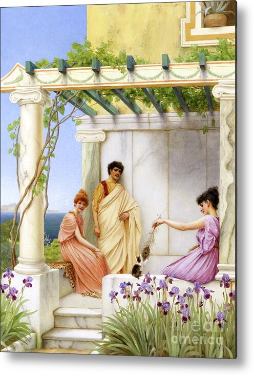 Playtime Metal Print featuring the painting Playtime #2 by John William Godward