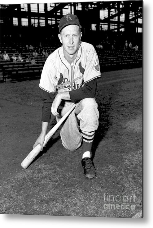 St. Louis Cardinals Metal Print featuring the photograph Red Schoendienst by Kidwiler Collection