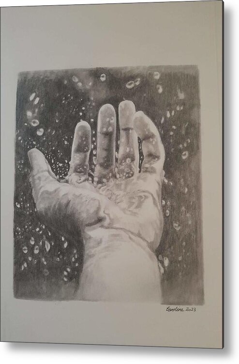 Hands Metal Print featuring the drawing Untitled #2 by Caroline Philp