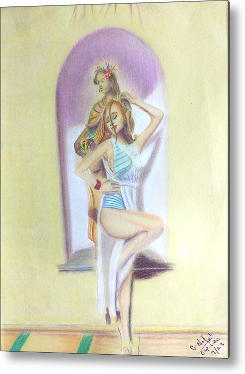 Prison Artist C-note Metal Print featuring the drawing Victoria #2 by Donald 'C-Note' Hooker