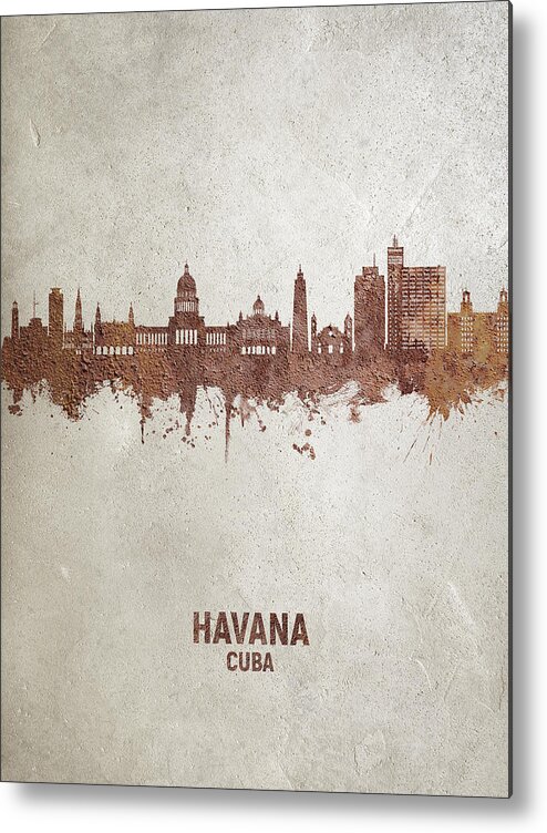 Havana Metal Print featuring the digital art Havana Cuba Skyline #20 by Michael Tompsett