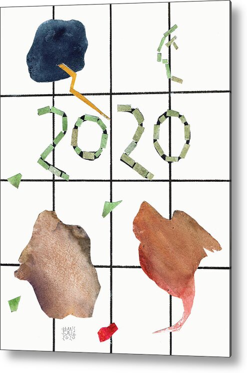 Cut Outs Metal Print featuring the mixed media 2020 by Hans Egil Saele