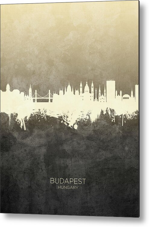 Budapest Metal Print featuring the digital art Budapest Hungary Skyline #23 by Michael Tompsett