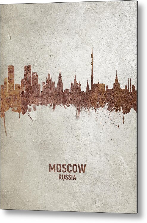 Moscow Metal Print featuring the digital art Moscow Russia Skyline #23 by Michael Tompsett