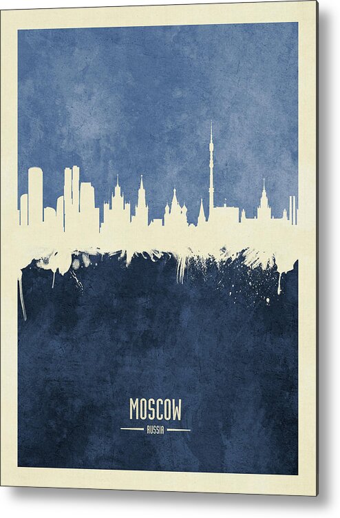 Moscow Metal Print featuring the digital art Moscow Russia Skyline #24 by Michael Tompsett