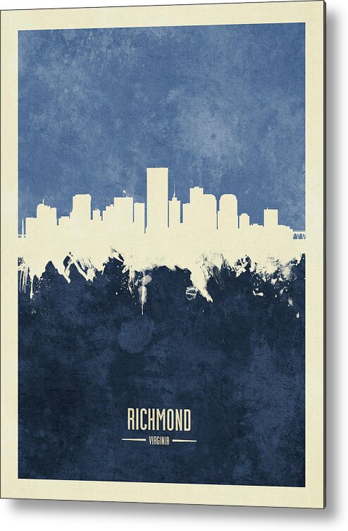 Richmond Metal Print featuring the digital art Richmond Virginia Skyline #24 by Michael Tompsett