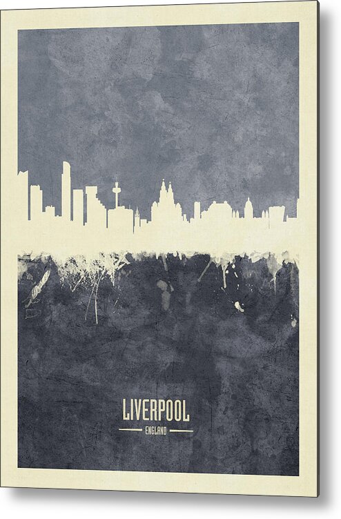 Liverpool Metal Print featuring the digital art Liverpool England Skyline #31 by Michael Tompsett