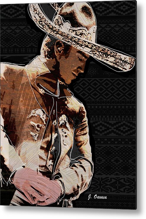 Jarabe Tapatio Metal Print featuring the mixed media Alejandro by J U A N - O A X A C A