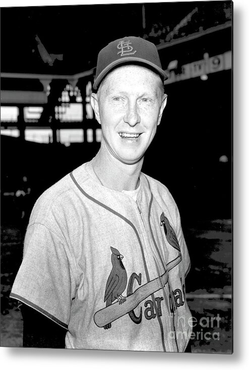 St. Louis Cardinals Metal Print featuring the photograph Red Schoendienst #5 by Kidwiler Collection