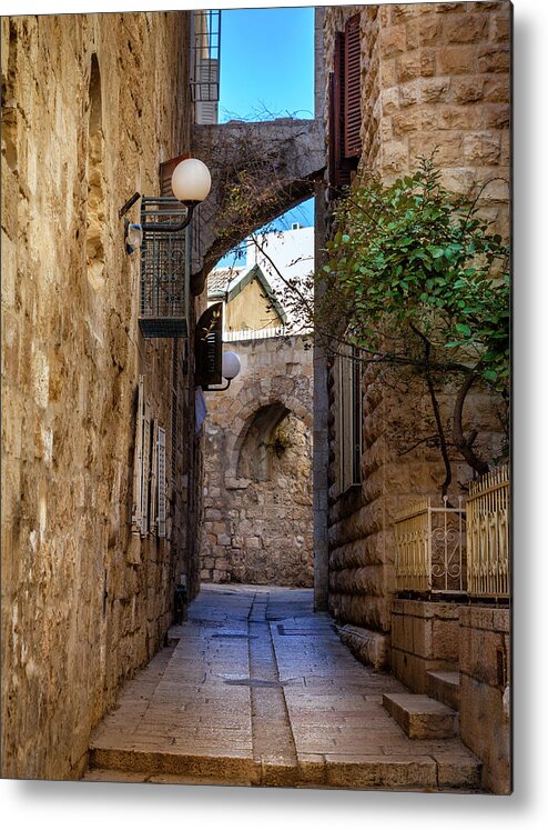 Israel Metal Print featuring the photograph Jerusalem street #6 by Alexey Stiop