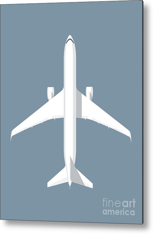 Airplane Metal Print featuring the digital art 767 Passenger Jet Aircraft - Slate by Organic Synthesis