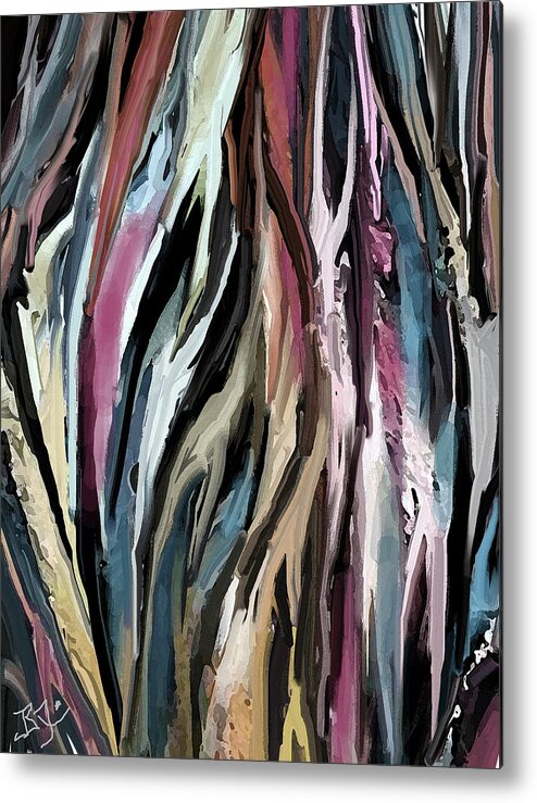 Abstract Metal Print featuring the painting Abstract 12-24-22 by Jean Batzell Fitzgerald