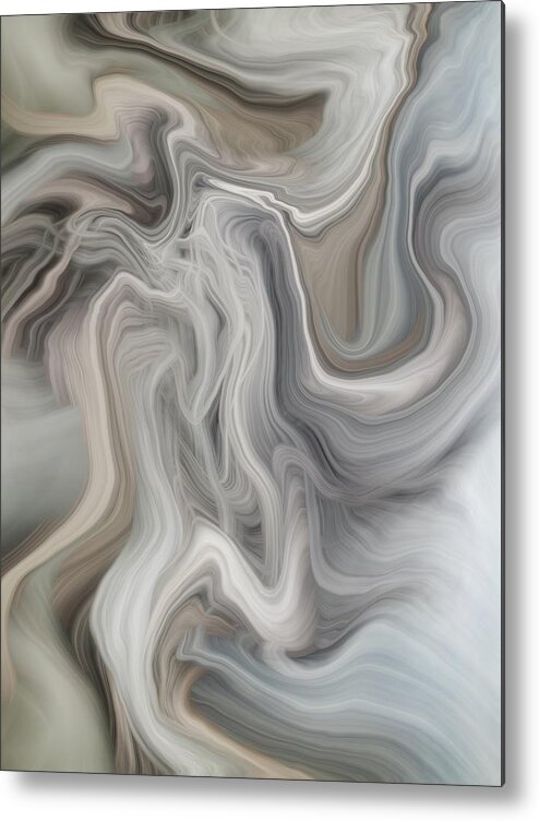 Abstract Metal Print featuring the digital art Gray Matter by Nancy Levan