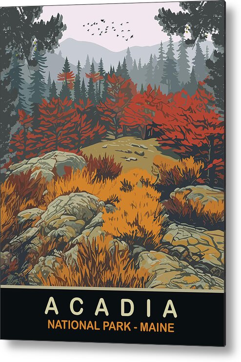 Acadia Metal Print featuring the digital art Acadia National Park, Maine by Long Shot