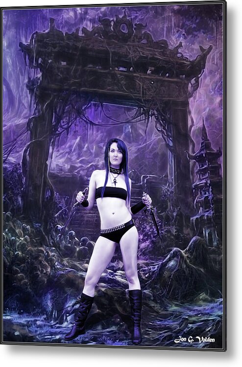 Fantasy Metal Print featuring the photograph Amazon In The Mystic Ruins by Jon Volden