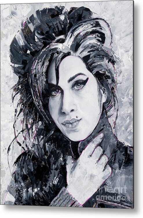 Amy Metal Print featuring the painting Amy Winehouse, 2020 by PJ Kirk