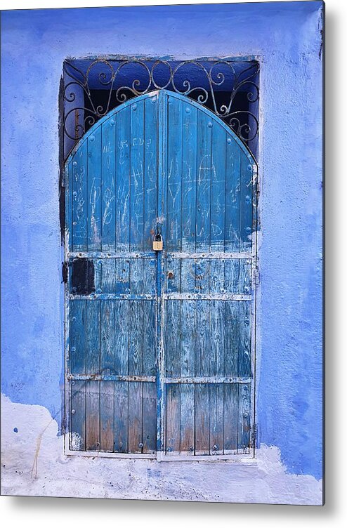 Blue Metal Print featuring the photograph Anyone Home? by Andrea Whitaker
