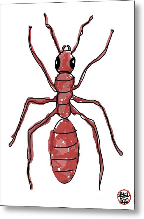  Metal Print featuring the painting Army Ant by Oriel Ceballos