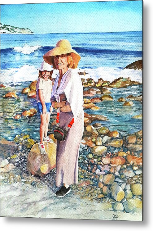 Seashore Metal Print featuring the painting At the seashore. Granada. Spain. by Carolina Prieto Moreno