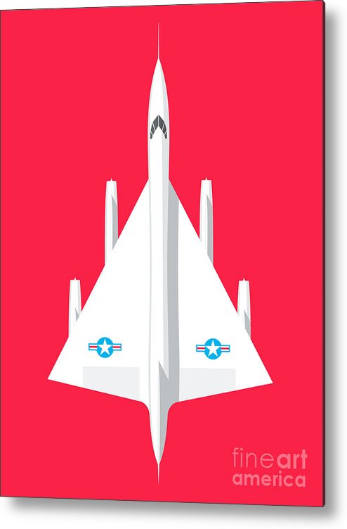 Airplane Metal Print featuring the digital art B-58 Hustler Supersonic Jet Bomber - Crimson by Organic Synthesis