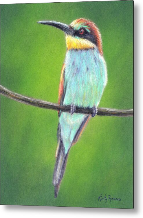  Metal Print featuring the pastel Bee-Eater by Kirsty Rebecca
