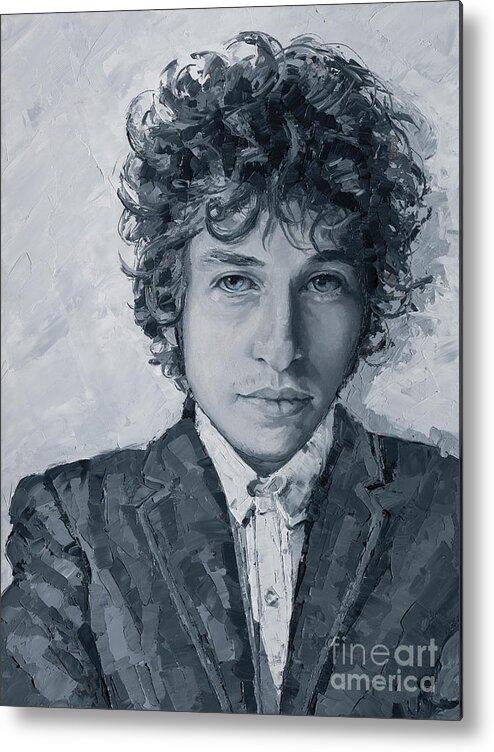 Dylan Metal Print featuring the painting Bob Dylan, 2020 by PJ Kirk