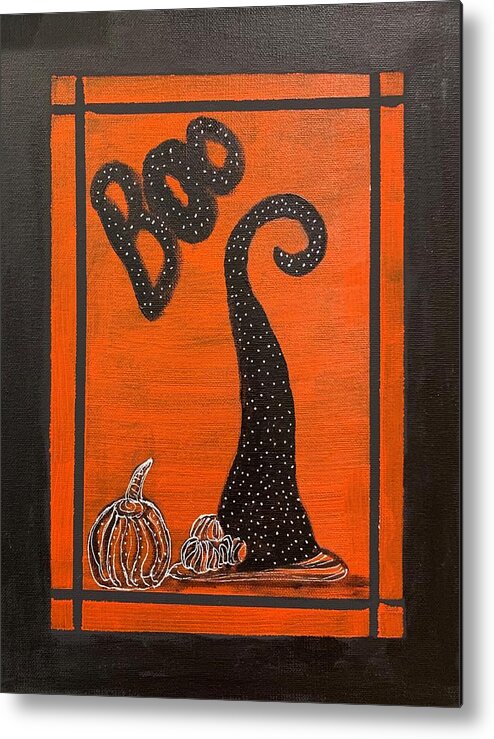 Boo Metal Print featuring the painting BOO by Juliette Becker