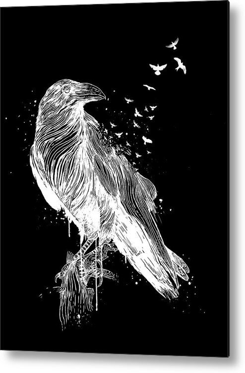 Birds Metal Print featuring the drawing Born to be free II by Balazs Solti