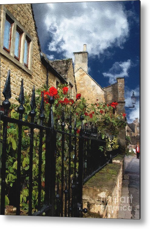 Bourton-on-the-water Metal Print featuring the photograph Bourton Red Roses by Brian Watt