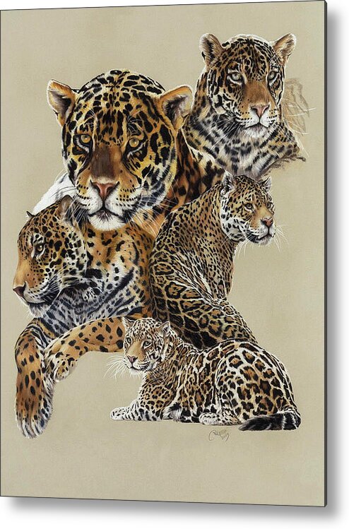 Jaguar Metal Print featuring the drawing Burn by Barbara Keith