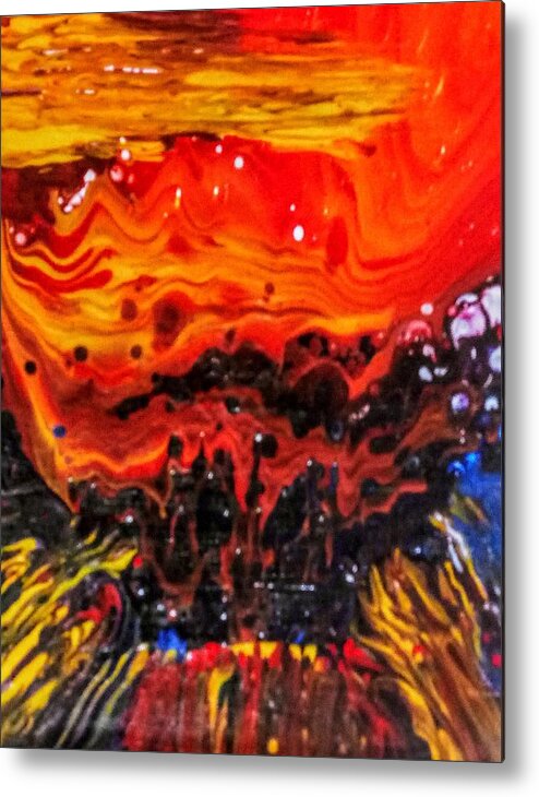 Burn Metal Print featuring the painting Burning Flame by Anna Adams