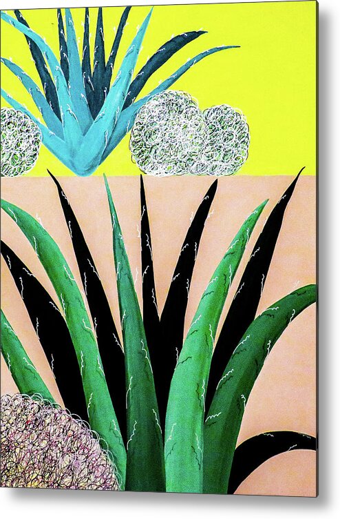 Cactus Metal Print featuring the painting Cactus Everywhere by Ted Clifton