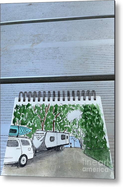  Metal Print featuring the painting Camping by Donna Mibus