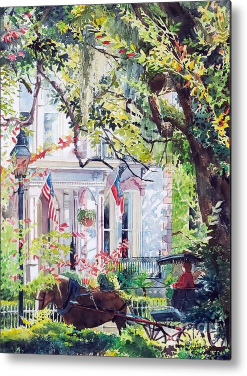 Carriage Metal Print featuring the painting Carriage Ride by Merana Cadorette