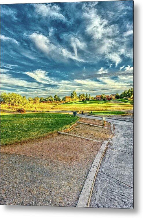 Golf Metal Print featuring the photograph Cart Path under Dramatic Sky by Chance Kafka