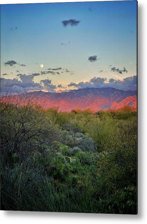 Sunset Metal Print featuring the photograph Catalina Mountains Sunset by Jerry Abbott