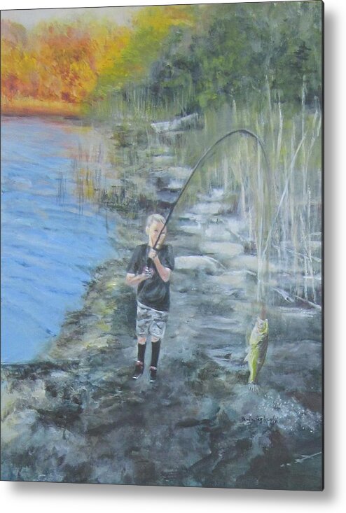 Painting Metal Print featuring the painting Catch of the Day by Paula Pagliughi