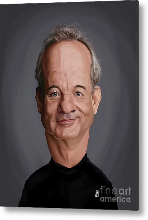 Illustration Metal Print featuring the digital art Celebrity Sunday - Bill Murray by Rob Snow