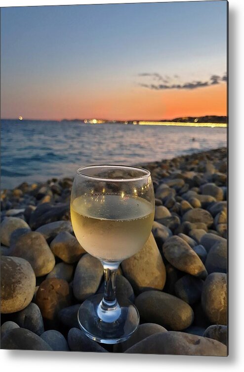 Wine Metal Print featuring the photograph Champagne on the Rocks by Andrea Whitaker