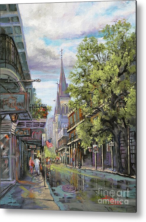 New Orleans Paintings Metal Print featuring the painting Chartres Rain by Dianne Parks