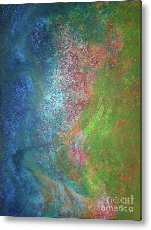 Abstract Metal Print featuring the painting Color Flow by John Fish