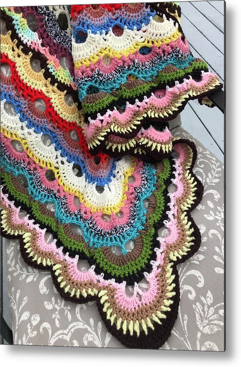 Virus Metal Print featuring the photograph Colorful Virus Shawl by Kathy Clark