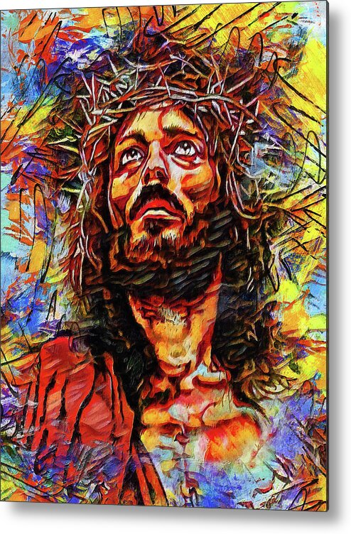 Conceptual, multicolored Modern Art of Our Lord Jesus Christ, looking ...