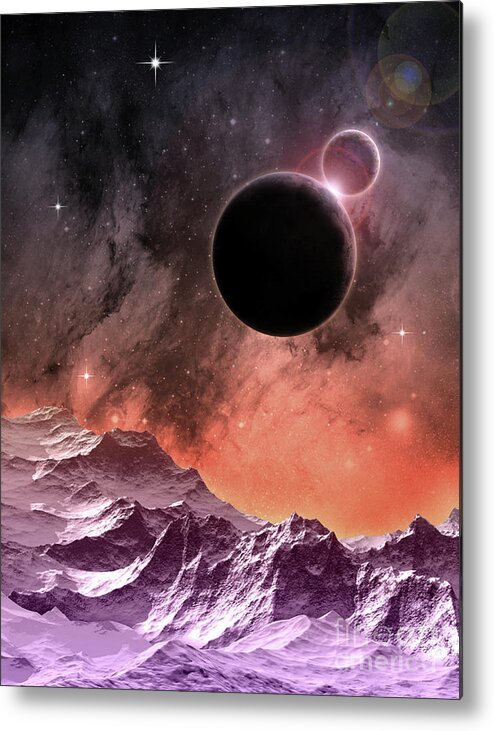 Space Metal Print featuring the digital art Cosmic Landscape by Phil Perkins