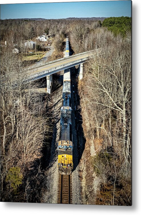Railroad Metal Print featuring the photograph CSXT 991 leads hot intermodal I025 at Barnsley Ky by Jim Pearson