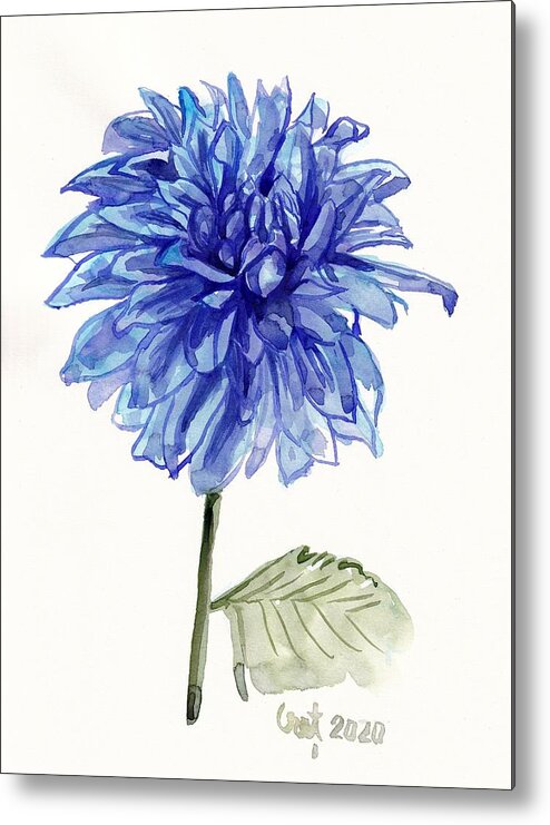 Dahlia Metal Print featuring the painting Dahlia by George Cret