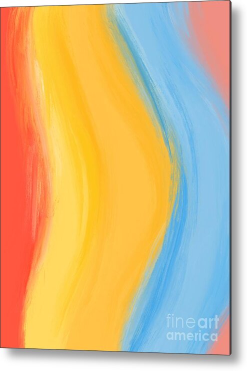 Abstract Metal Print featuring the digital art Dance Of The Desert River - Modern Colorful Abstract Digital Art by Sambel Pedes