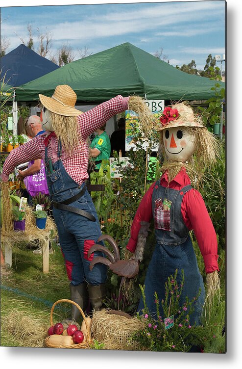 Scarecrows Metal Print featuring the photograph Darby and Joan #2 by Elaine Teague